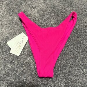 L*Space Hot Pink Cabana Bitsy Cut Bikini Bottom Women Small NWT